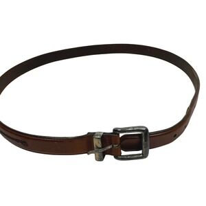Onyx Vintage 90s Western Mens Braided Belt Brown Leather
